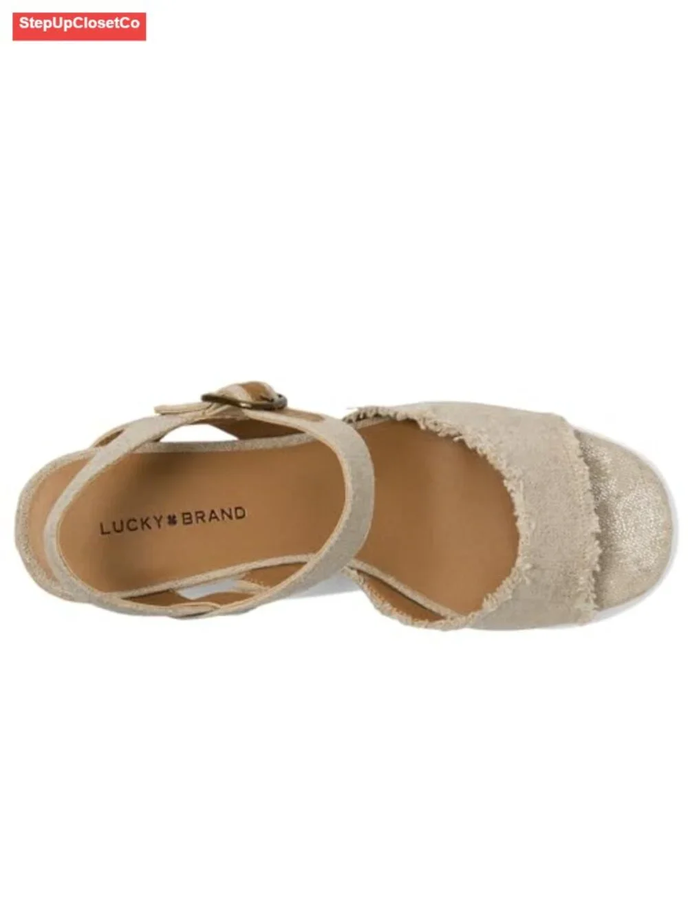 Textile Espadrille Wedge Sandal with Ankle Strap